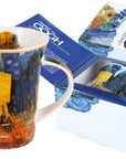 Porcelain mug set featuring Van Gogh Cafe Terrace at Night