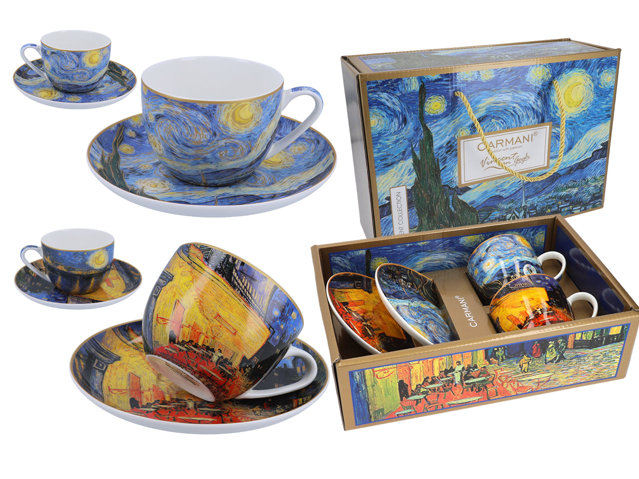 Porcelain set featuring Van Gogh