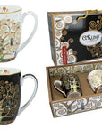 Porcelain mug set featuring Klimt Tree of Life