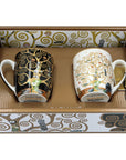 Porcelain mug set featuring Klimt Tree of Life