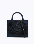 Denim bag with rose