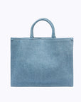 Denim shopper bag with rose