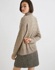 Cashmere-blend mock polo-neck sweater