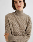 Cashmere-blend mock polo-neck sweater