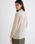 Silk-blend crepe shirt