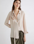 Silk-blend crepe shirt