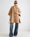 Wool-blend cape