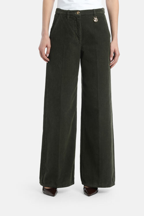 Wide-leg corduroy pants