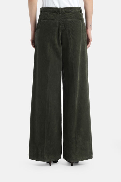 Wide-leg corduroy pants