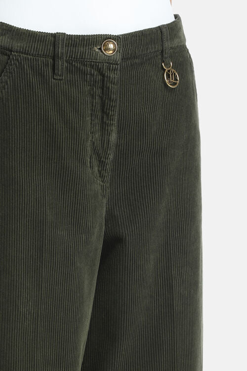 Wide-leg corduroy pants