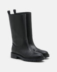Leather biker boots