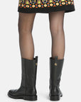 Leather biker boots