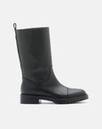 Leather biker boots