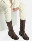 Leather biker boots