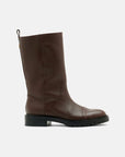 Leather biker boots