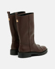 Leather biker boots