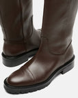 Leather biker boots
