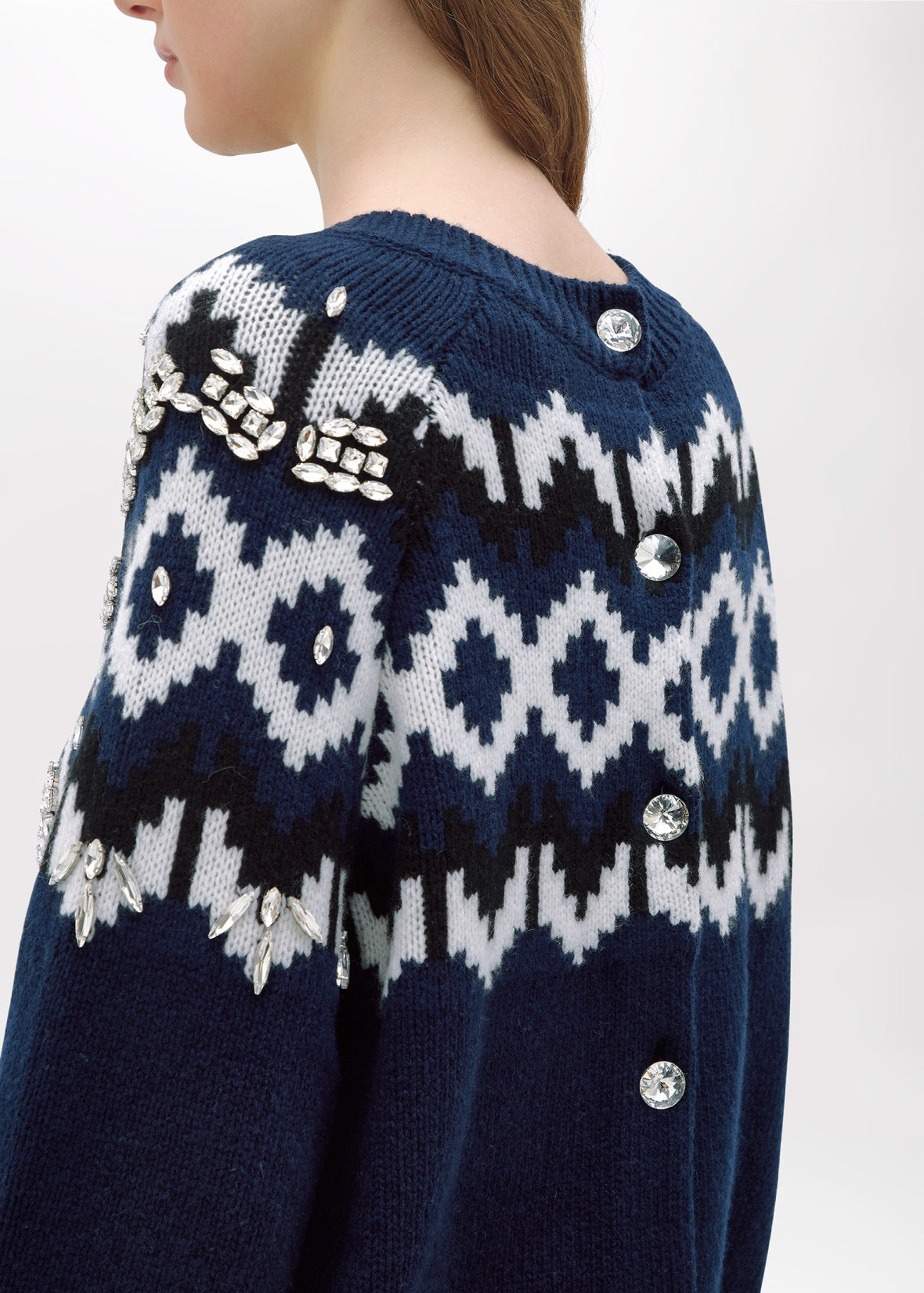 Wool cardigan sweater with crystals – MiLA Βoutique