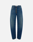 Balloon jeans with jewel buttons