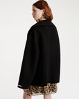 Double-faced wool-blend pea coat