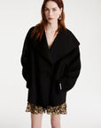 Double-faced wool-blend pea coat