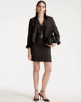 Mouline wool-blend short skirt
