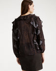 Ruffled georgette blouse