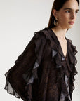 Ruffled georgette blouse