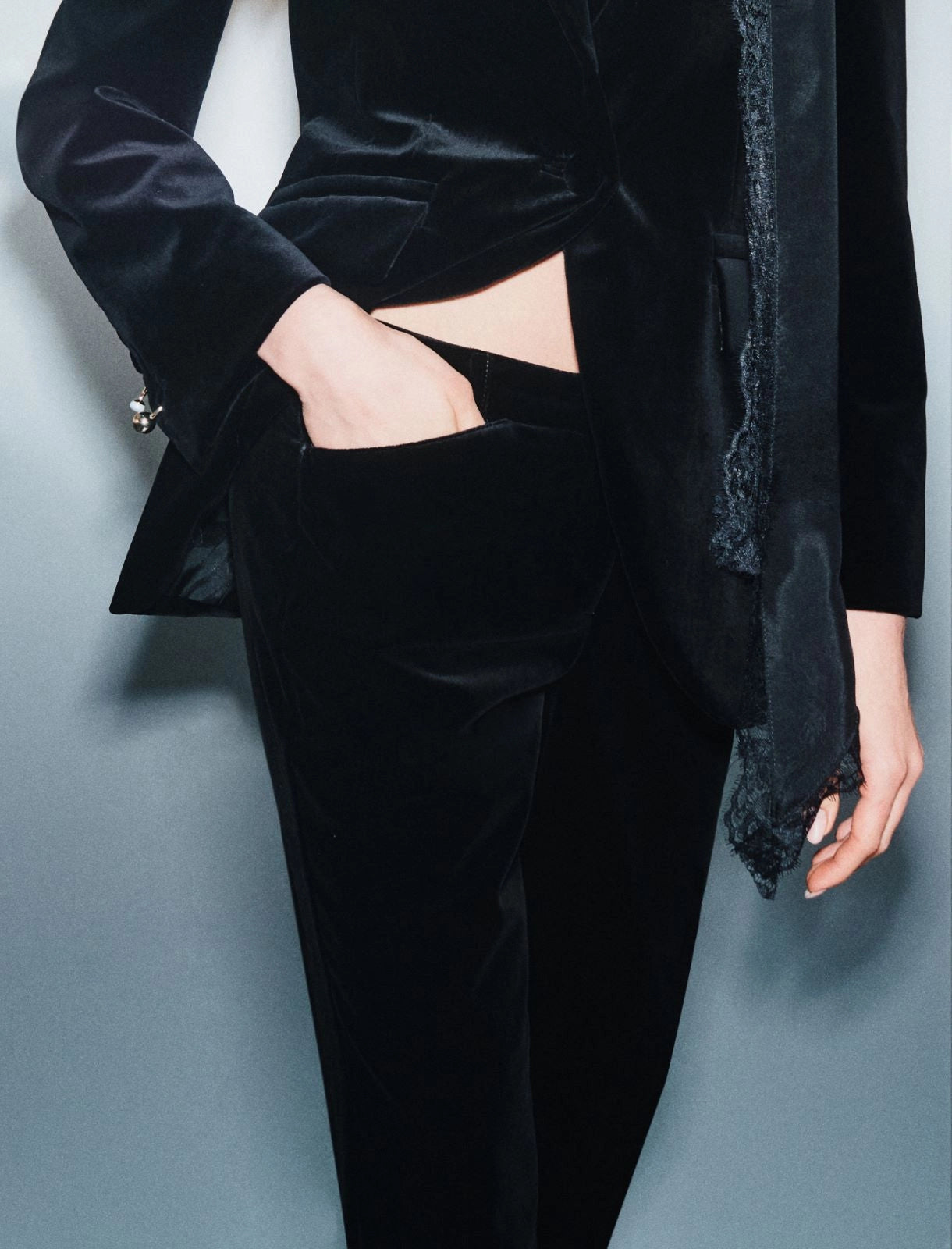 Slim velvet trousers