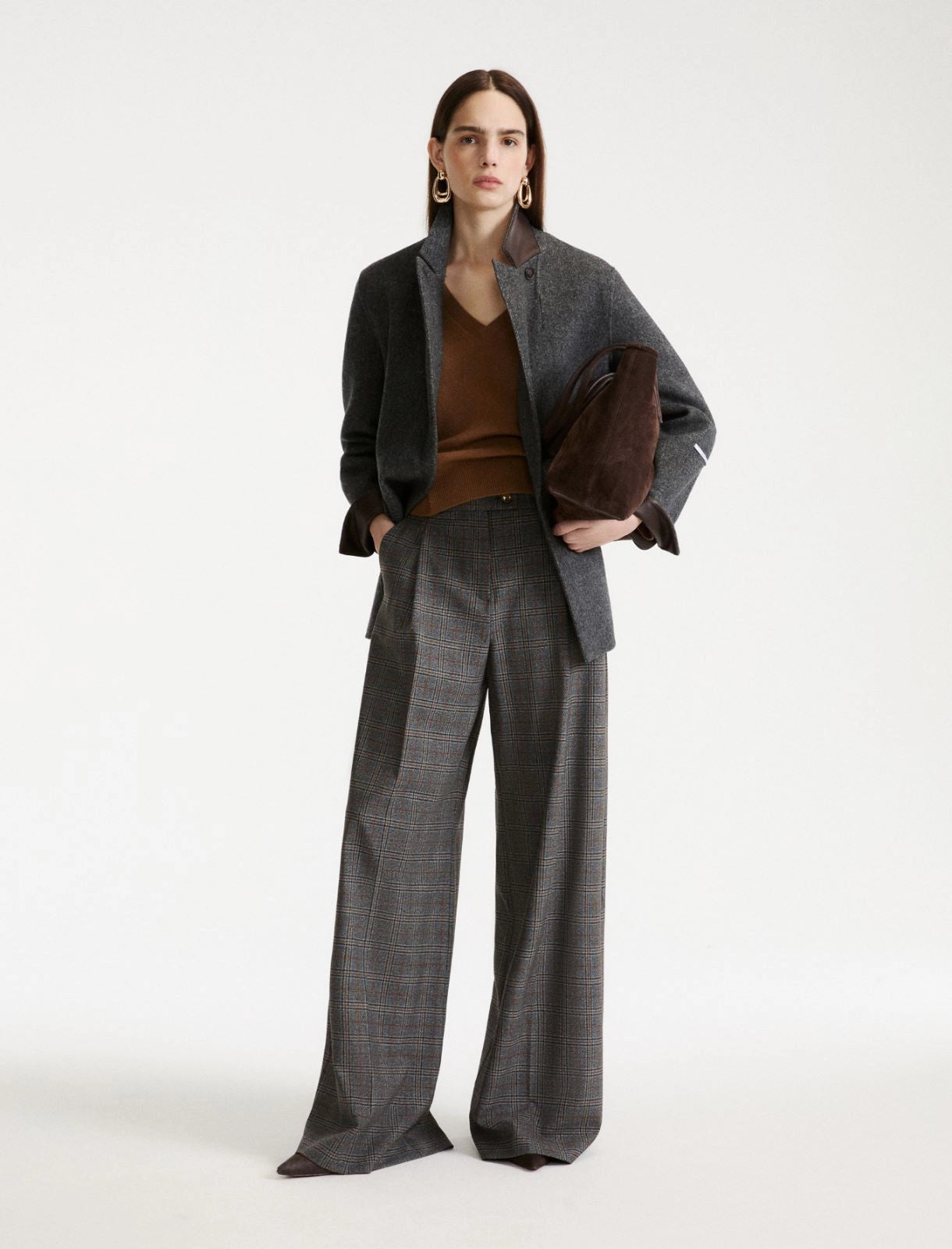 Straight-leg darted trousers