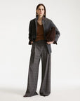 Straight-leg darted trousers