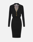 Viscose yarn dress with jewel chain