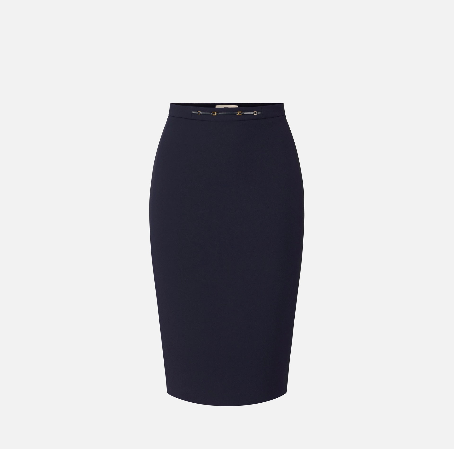 Stretch double-layer crepe midi skirt