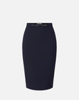 Stretch double-layer crepe midi skirt