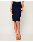 Stretch double-layer crepe midi skirt