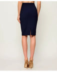 Stretch double-layer crepe midi skirt