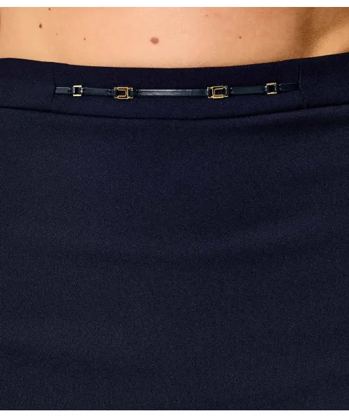Stretch double-layer crepe midi skirt