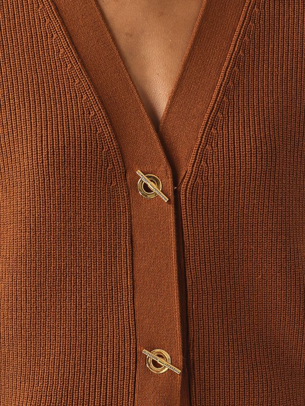 Knit cardigan with jewel buttons