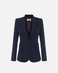 Jacket in double layer stretch crepe fabric