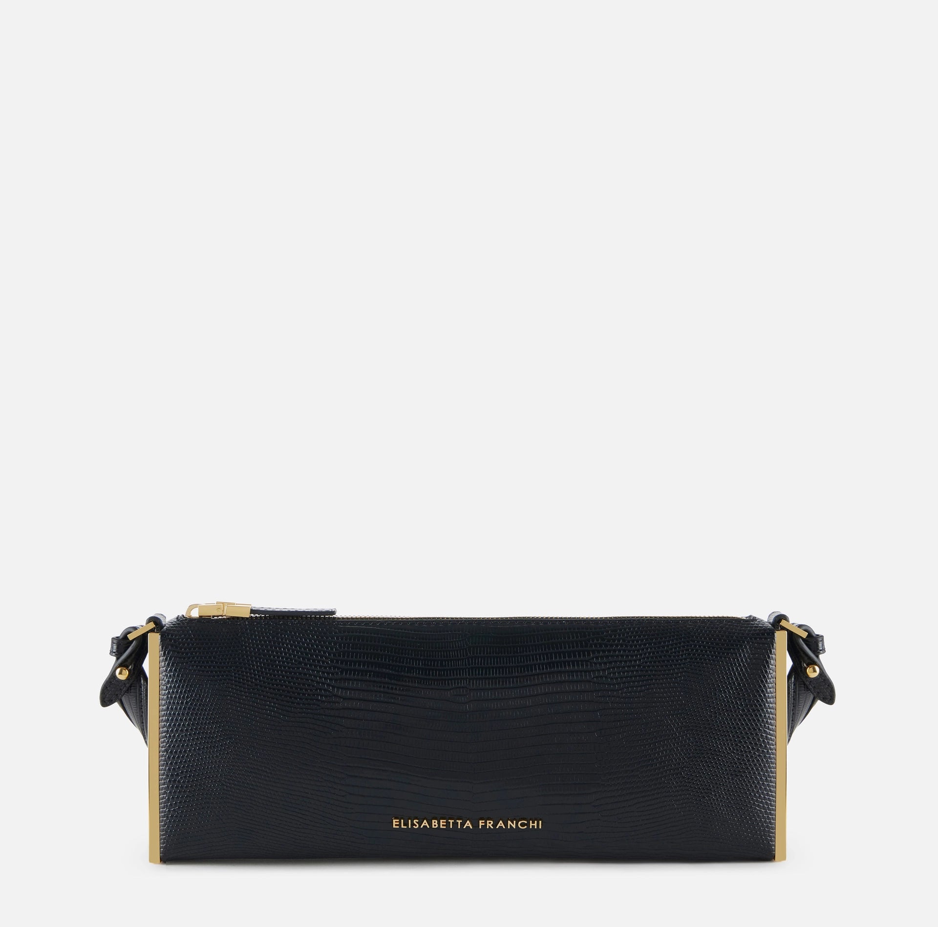 Over-the-shoulder bag with lizard print