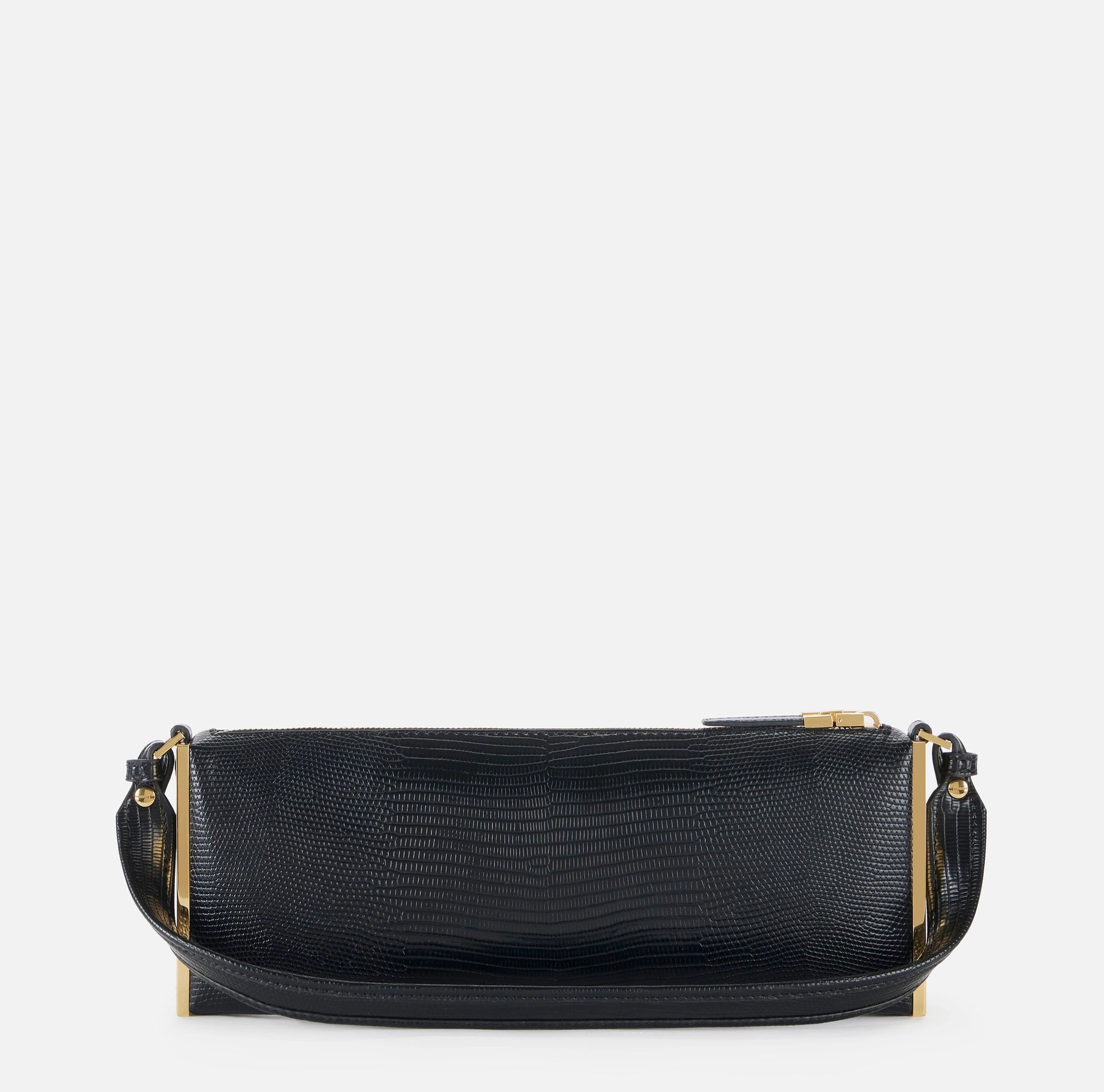 Over-the-shoulder bag with lizard print