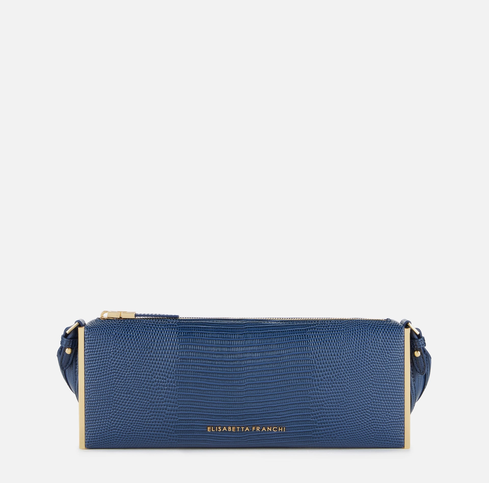 Over-the-shoulder bag with lizard print