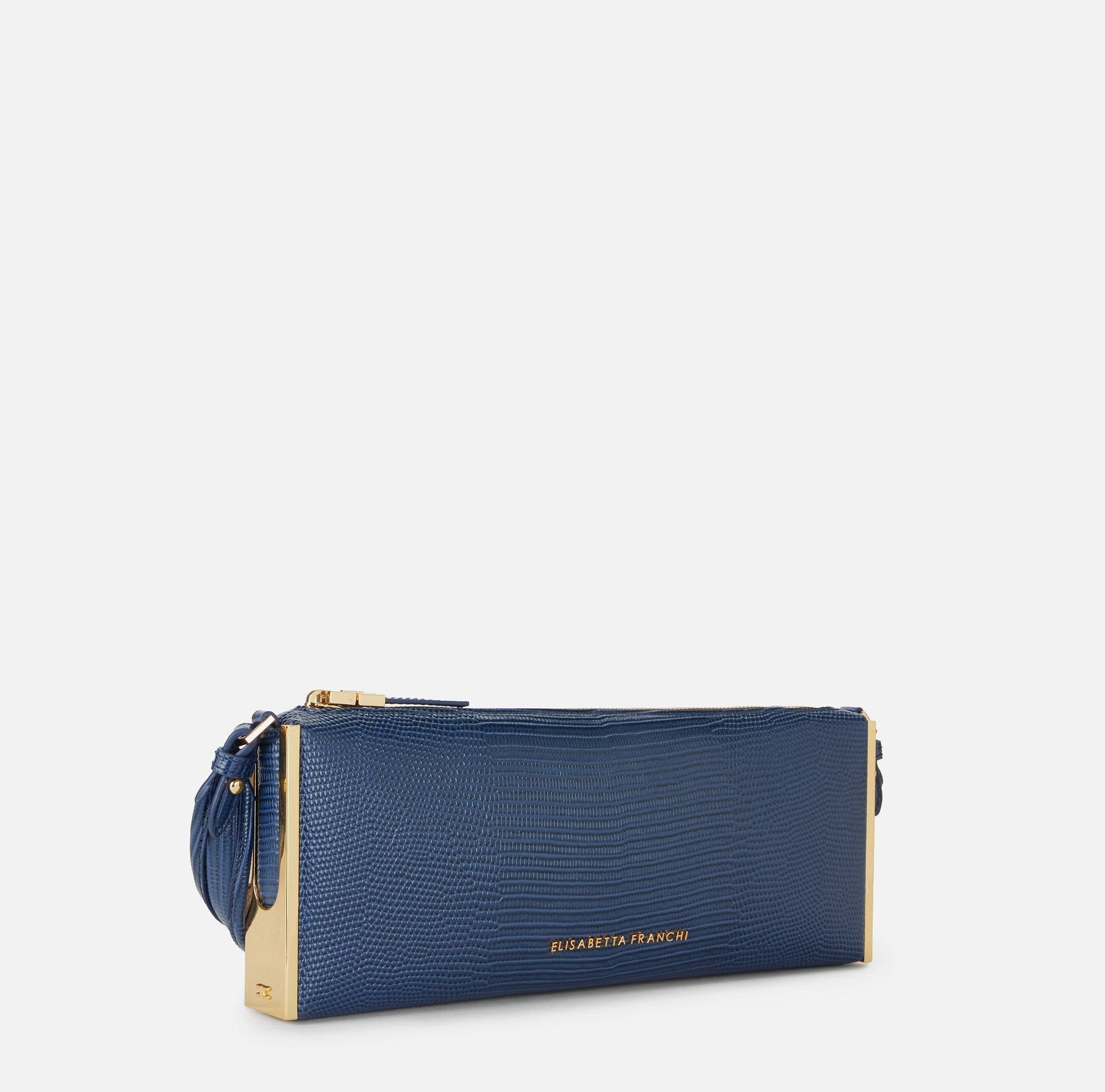 Over-the-shoulder bag with lizard print