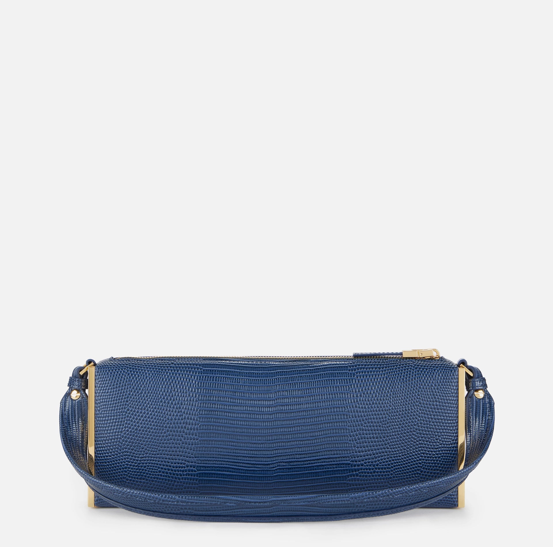 Over-the-shoulder bag with lizard print