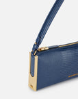 Over-the-shoulder bag with lizard print