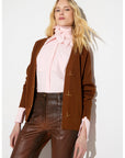 Knit cardigan with jewel buttons