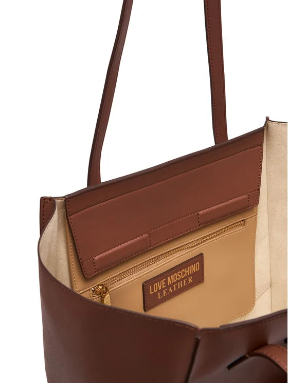 Leather shopper bag