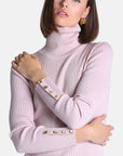 Flat-ribbed turtleneck sweater