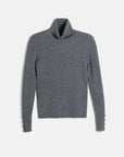Flat-ribbed turtleneck sweater