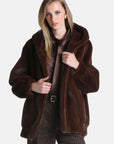 Fur-effect hooded jacket